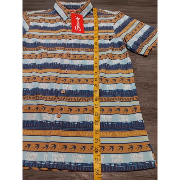NWT Shinesty Men's Vienna Lager Button Up Beer Shirt Size Medium - Picture 3 of 5